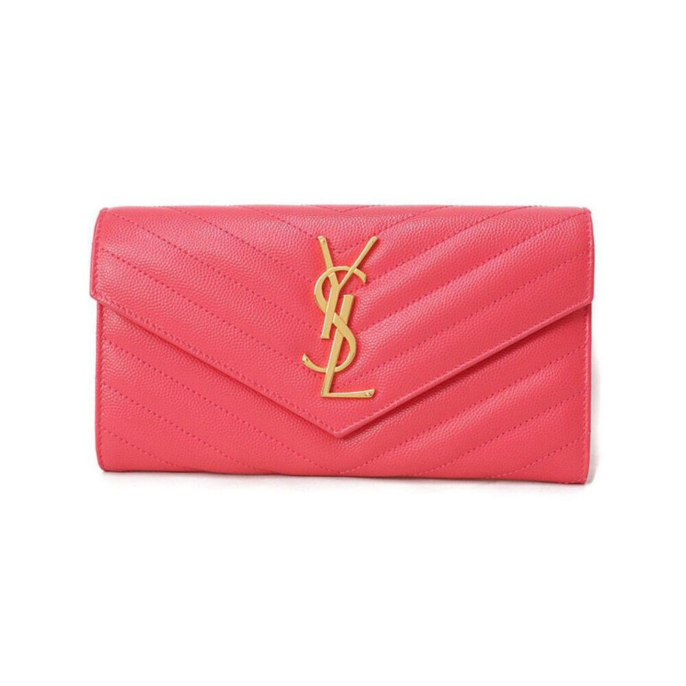 SAINT LAURENT Paris Monogram Flap Wallet Bi fold Long